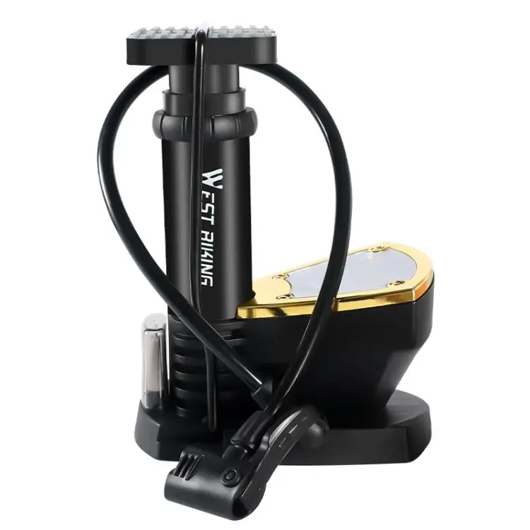WEST BIKING Compact Foot Pump with Precision Barometer-black